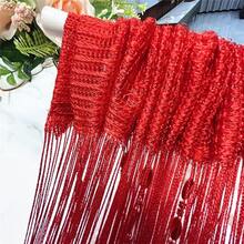 100cmX200cm Decorative Door String Curtain Beads Wall Panel Fringe Window Room Divider Blind For Wedding Coffee House Parts Door Divider Beads Tassel Screen Decoration (Colorfull 25) - 紅色 - 查看 4