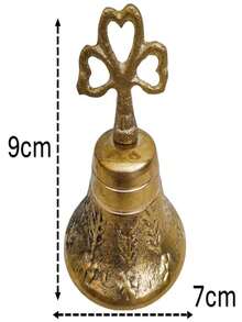 Campana de mano De Oshun Elegante De Latón 9cm De Alto Santeria - Dorado - Ver 2