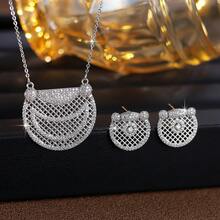 2pcs Classic Elegant Lady Necklace & Earring Jewelry Set, Suitable For Party Gift, Jewelry Box - earrings necklace set - View 5