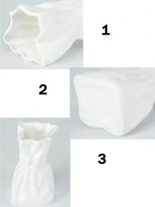1pc Lightweight Ceramic-Look Plastic Vase - Asymmetric Design White Vase, Suitable For Home And Cafe Decor, Bedroom Modern White Vase, Easy-Clean Surface Ideal For Displaying Dried Flowers, Fresh Flowers Or Artistic Floral Arrangements, Desktop Decor, Boho Chic Home Decor, Home Office Decor, Holiday Decor Gift, Birthday Graduation