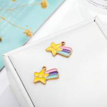 10pcs Zinc Alloy Meteor & Smiling Face Pendant, Suitable For DIY Necklace, Bracelet, Earring, Keychain Jewelry Making