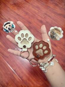 1pc Commemorative Leather Pet Hair Keepsake Bag - Multipurpose Portable Keychain, Suitable For Cats And Dogs, Pet Memorial Hair Storage Box