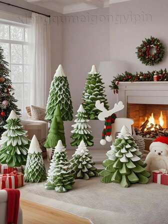 圣诞树蜡烛圣诞氛围装饰香薰蜡烛套装，圣诞装饰树，手工香薰蜡烛可燃烧6-8小时，无烟燃烧，个性创意装饰香薰蜡烛