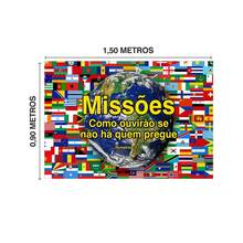 Felicita Bandeira Cristã Religiosa 1,50x0,90 Dupla Face Dois Panos - Missões BG-058 - Visão 2