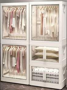 5/4/3/2/1 Layer No-Assembly Baby Wardrobe Folding Storage Cabinet, Household Snack Organizer Box, Multi-Layer Children Closet