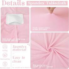 3 Pack Table Cloth 6ft Pink Tablecloths For Rectangle Folding Table Spandex Fitted Stretch Cover Wrinkle Resistant Washable Protector For Party, Wedding, Banquet, Festival. - Hot Pink - View 5
