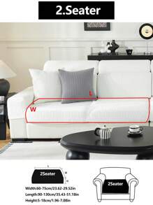 1pc Stretch Sofa Cover Non-Slip All-Inclusive Sofa Seat Cover Universal Sofa Cushion Cover Fabric Thickened Sofa Cover Cloth Machine Washable Dust-Proof And Dirt-Resistant Home Decoration Pet-Friendly Protective Cover White Fresh And Simple Room Decoration Adjustable Corner Sofa Cover Suitable For Bedroom, Office, Living Room Combination And L-Shaped Sofa Blanket And 1234 Seat Cover