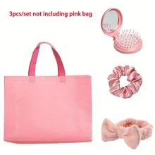 15 件/套睡衣派对必需品套装 - 包括梳子、头带、缎面发带和礼品袋 - 涤纶水疗派对用品，适合过夜派对和团体聚会 - 水疗生日派对和过夜团体