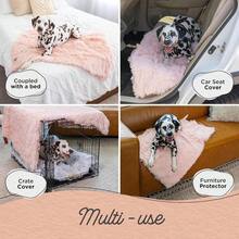 GEOXSBest Friends By Sheri Calming Shag Dog Blanket Ultra Soft Faux Fur Pet Throw AnxietyRelief Lightweight Warm Bed Cover For Dogs And Cats Machine Washable Cotton Candy Pink 30 X 40z001 - 棉花糖粉紅 - 查看 3