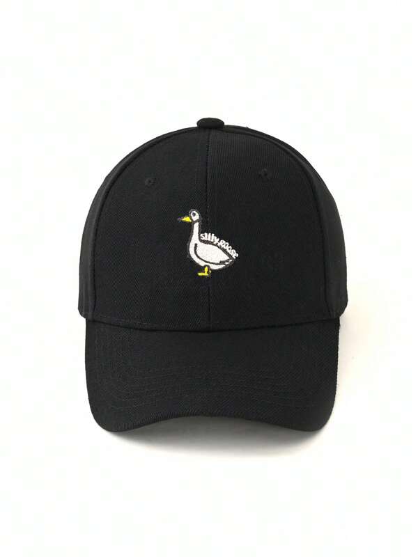 1pc Embroidered Swan Baseball Cap, Adjustable, Washable, Fashionable Breathable Versatile Sun Hat, Suitable For Outdoor, Gift For Holidays