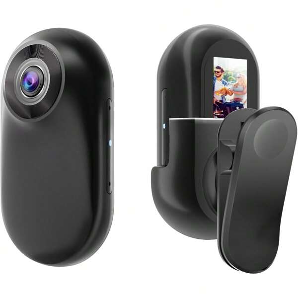 OBEST 360° Actionkamera 1080P Magnetische Taschen-Daumenkamera Aktion Kamera, Mini Action Cam, Motorrad Bodycam, Helmkamera, Outdoor Sport Kamera mit Bildschirm