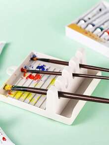 4-Slot Paint Brush & Brush Holder With Multiple Decorations, Convenient For Painting Learning,Back To School,School Supplies