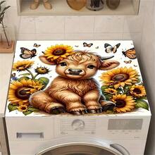 1pc Pastoral Highland Cattle Pattern Tableware Absorbent Pad, Daily Decoration, Quick Drying Anti-Slip Protective Pad, Suitable For Washing Machines, Dryers, Dishwashers. - Multicolor - View 14
