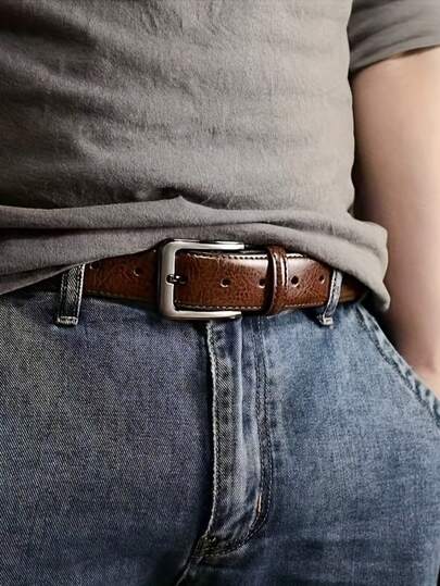 Father's Day Gift Men Leather Buckle Casual Retro Belt, S Waist Belt, Gift For Father, Husband Casual, Business, Boyfriend Husband Father Dad Men Gift, Daily Wear, Fashion, Teen, Outdoor, Vacation, Athletic, Travel, Street, Boho, Vintage Fall, Autumn, Halloween Autumn-Winter Accessories,Suitable For Teens, Youth,Men,Casual, Outdoor, Athletic, Vacation, Graduation Gifts, Birthday, Daily Wear