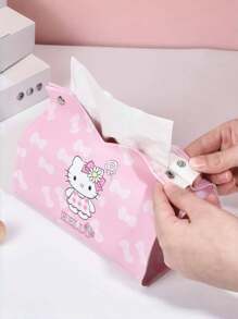 Caja de pañuelos de Hello Kitty linda y de dibujos animados, adecuada para sala de estar, dormitorio, comedor y hogar. De alta gama, simple, multifuncional y portátil, resistente a la suciedad, ideal para uso diario, regalos festivos y decoración de escritorio