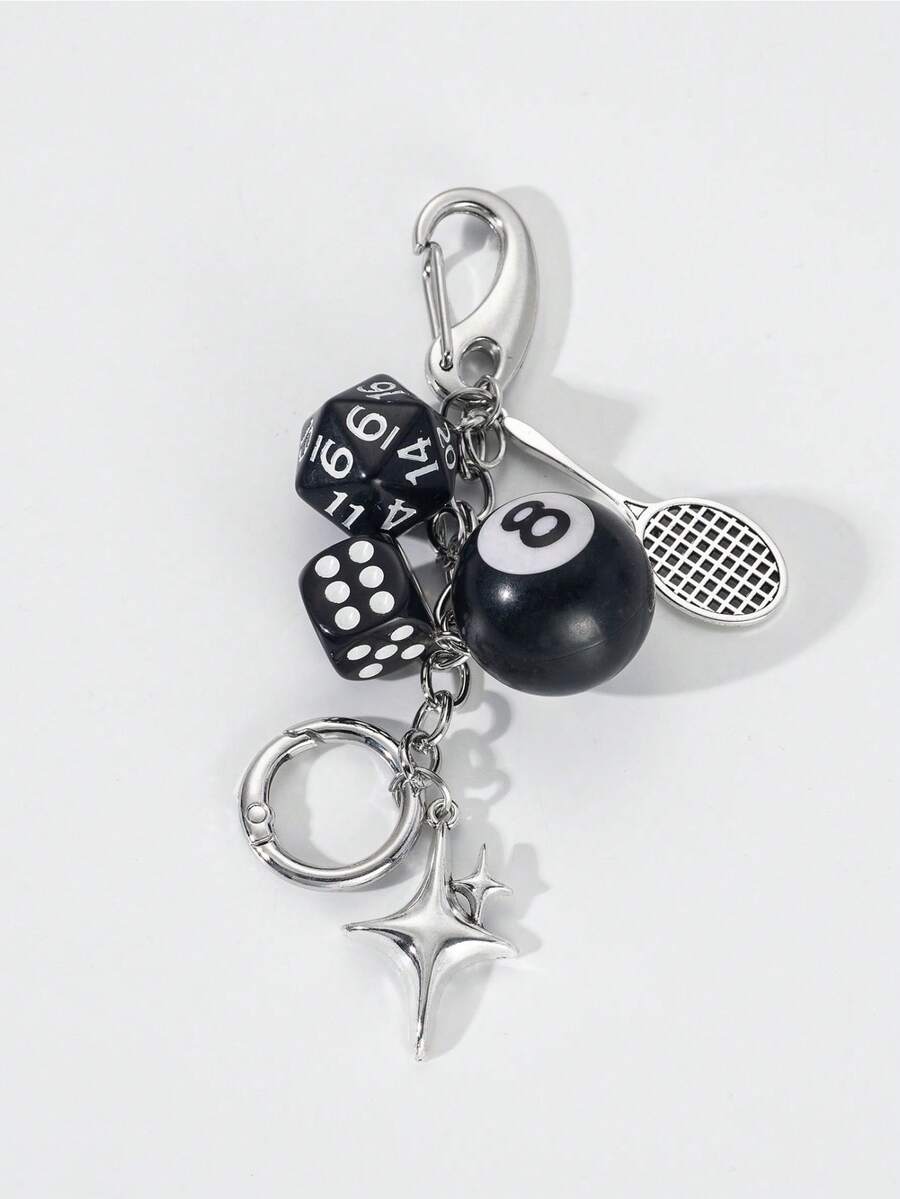 1pc Unisex Fashionable Lucky Dice Key Chain, New Style Cute Multi-Faceted Dice Phone Case Bag Pendant Car Accessories Bag Charm Backpack For School Goth Y2k Bag Lanyards With Id Holder Car Accessories Bag Charms Christmas Gift Car Accessories Teacher Friend Sister Gift Ideas