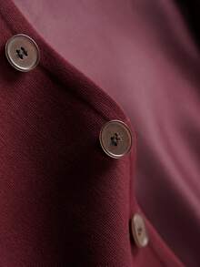 Women's Solid Color Vest, V-Neck Jacket, Slim Fit Slimming, Spring/Autumn, Fashionable For Commuting, Suitable For Opening Doors, Women's Apparel Summer - Burgundy - View 5