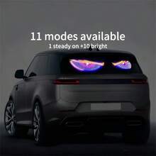2 件智能汽车装饰灯，11 种照明模式，包括 10 种闪烁模式 + 1 种常亮，创意恶魔眼 LED 车灯，酷炫车辆显示屏，适用于卡车和汽车的 USB 插入式装饰灯，灯光优美，易于安装