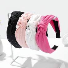 1 Peça Faixa de Cabelo de Tecido com Borda Larga e Cristais Brilhantes Torcidos, Faixa de Cabelo para Mulheres, Acessórios de Cabelo, Diadema, Aro de Cabelo