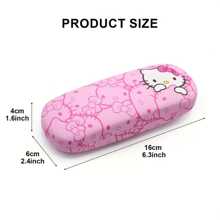 Sanrio 1pc Hello Kitty Pink Glasses Case, Cute Cartoon Print Design, Durable PU Leather, Scratch Resistant Glasses Storage Box, Portable Cute Glasses Storage Box, Suitable For Schools And Offices, Perfect For Returning To School Gifts, Compact Organizing Box, Suitable For Office Workers