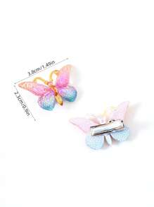 10 pièces/set Pinces à cheveux papillon 3D mignonnes et colorées dégradées pour filles, accessoires capillaires pour filles, convenant pour les fêtes, le port quotidien et un cadeau idéal. Pinces, pinces à cheveux, barrettes, barrettes à cheveux, fournitures scolaires