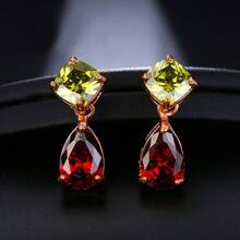 JOJELOO 1 Pair Fashion Colorful Zirconia Stud Earrings, Minimalist & Earrings Design