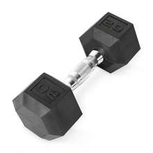 "20LB Rubber Hex Dumbbell (Single) - Non-Slip Grip & Anti-Roll Design"
