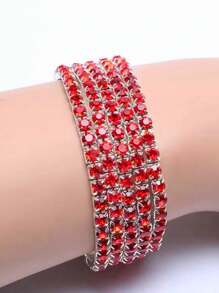 5 Stücke funkelnde Kristall Armreifen, verstellbare elastische Party-Stil Glitzer-Accessoires, ideales Geschenk für Frauen