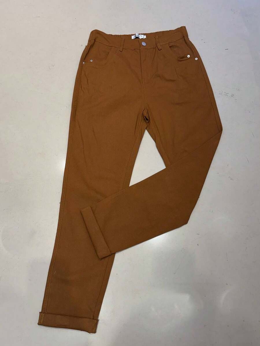 Twill Pants With Lots Of Elastane - Óxido marrón - Ver 1