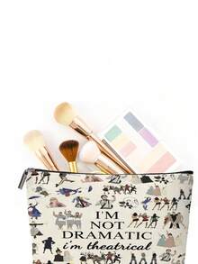 1 Pieza Bolsa de maquillaje para teatro musical - 'No soy dramática, soy teatral' Estuche cosmético con cremallera - Regalo para fans del teatro - Gris - Ver 6