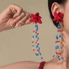 Boucles d'oreilles pendantes minimalistes à pampilles colorées en forme d'étoile, à la mode et polyvalentes pour femmes