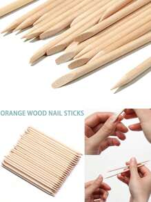 10/50/100/200/500/2000 Stücke 114mm/4,49" Orangenholzstäbchen für Nagelhautentferner & Nagelreinigung, geeignet für Nagelstudios & DIY Nagelkunst, Nagelbedarf, Nagelwerkzeuge, Nagelkunst Werkzeuge, Schulbedarf, Nägel, Nagelwerkzeuge für Aufklebe-Nägel