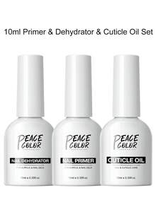 peacecolor 2/3/4pcs 10ml/15ml Nail Cuticle Oil & Dehydrator Set, Nail Strengthening Oil & Gel Polish Base Coat Set, Suitable For Beginners To Use At Home Or Nail Salon DIY - Multicolor - View 12
