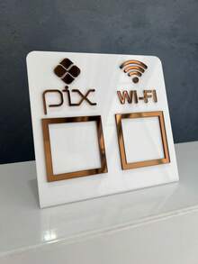 Pix Display Board Table Counter PIX And WI-FI - 白色與古銅色 - 查看 1