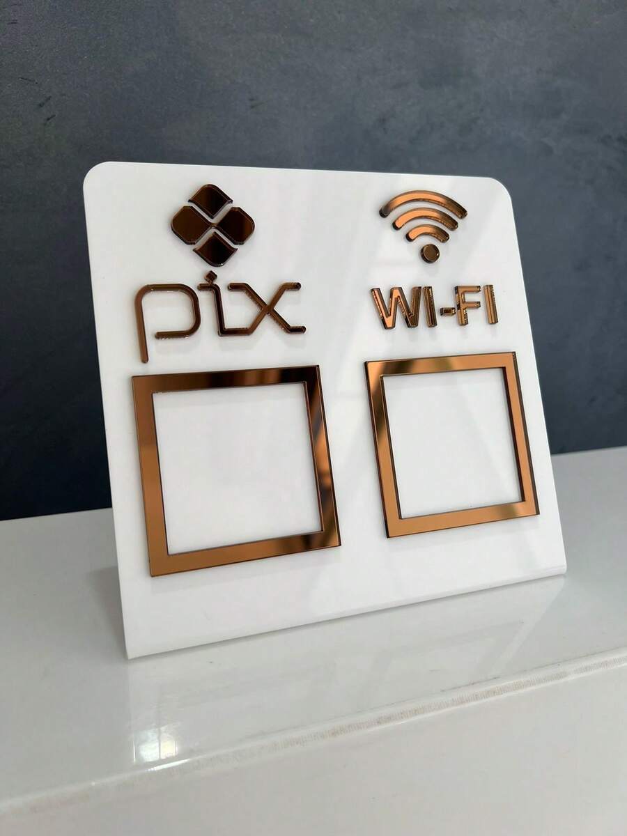 Pix Display Board Table Counter PIX And WI-FI - 白色與古銅色 - 查看 1