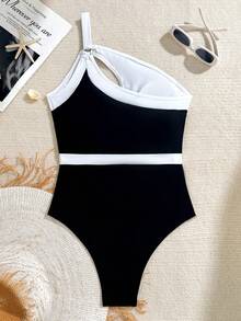 1pc Solid Color Casual Elegant Sexy Hollow-Out Knit Fabric Open Ring Buckle Vacation Beach Travel Sports & Fitness Dress, Suitable For All Seasons