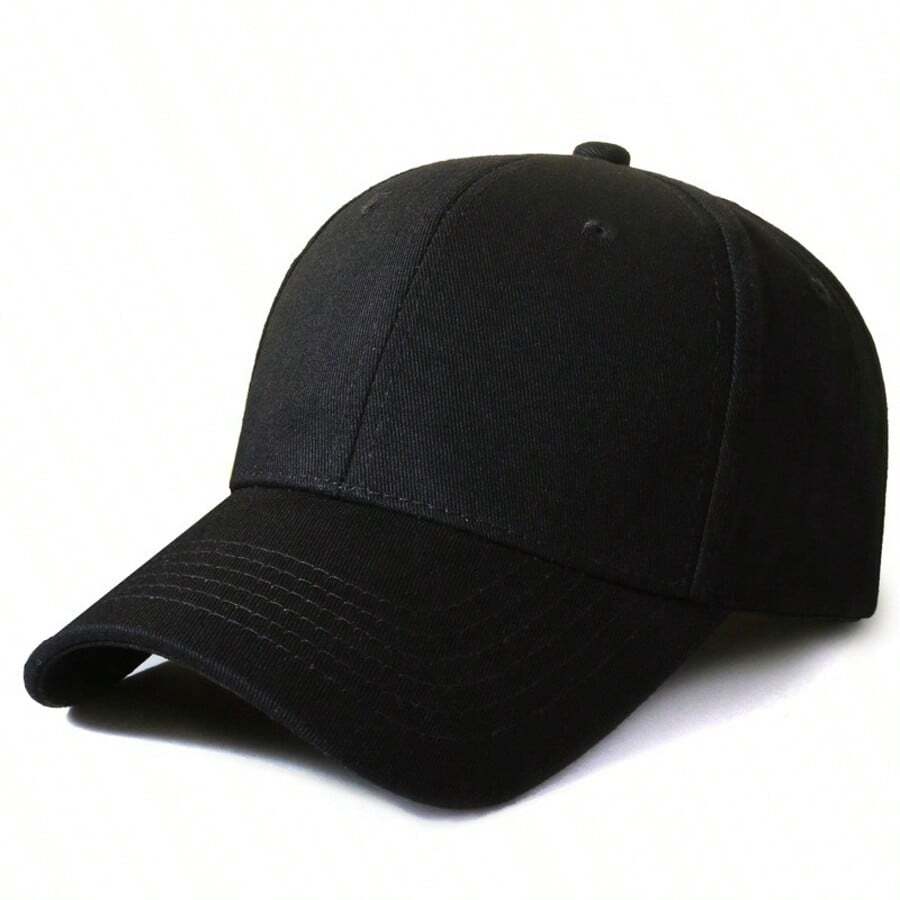 Men's Plain Casual Baseball Cap For Everyday Wear - Black - View 1