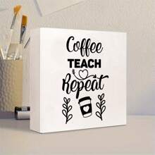1pc White Wooden Ornaments - Graduation Season Teacher Classroom Desktop Decoration Ornaments, The Perfect Teacher Appreciation Gift For Teacher's Birthday And Graduation Season