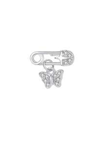 1 pieza Clip de mariposa de plata esterlina S925, pendientes minimalistas de Cruz de copo de nieve, adecuado para uso diario de mujeres, Día de la Madre, Novia, Regalo del Día de Pascua, Día de San Valentín