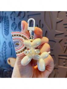 1 Stück perlenbesetzter Bubble & Welpen Design Schlüsselanhänger, Accessoire für Auto, Handtasche, Anhänger