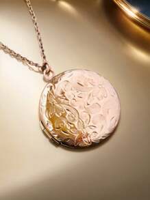 Colar com medalhão redondo dourado personalizado com sua própria foto, colar com foto, medalhão com foto, pingente para moldura de foto de lembrança, melhor presente