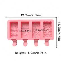 1pc 4-Shape Ice Cream Mold, Silicone Ice Pop Popsicle Mold, Suitable For Chocolate, Dessert, Pudding, Ice Cube Making