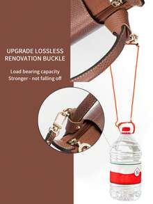 3 piezas Accesorios de mini bolso, hebilla de conversión de correa de hombro de cuero para bolso de hombro/bandolera - Marrón - Ver 5