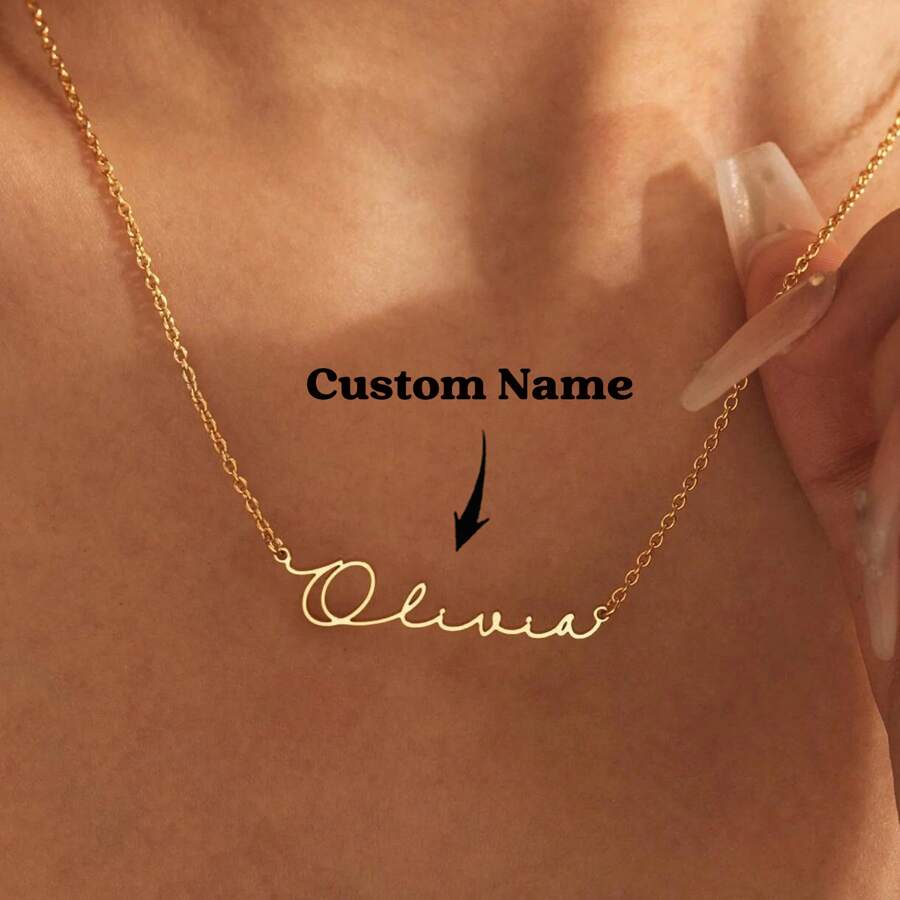 Collar con nombre delicado y elegante, collar con nombre personalizado en oro, collar con nombre pequeño, joyería personalizada con nombre, regalo de Navidad, collar para mamá