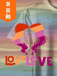 Playera de dama, uso diario, casual, resistente, lgbt, Girl Love - Blanco - Ver 6