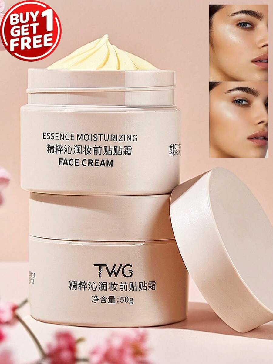 买一送一妆前乳-2件套，持久保湿，防水遮瑕，适合所有肤质，可作为妆前打底，打造自然肤色，提升肌肤光泽，是理想的节日礼物 - 粉色 - 查看 1