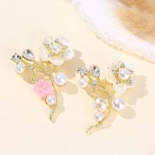 1 pieza Broche de esmalte de estilo punk en talla grande, con forma asimétrica y decoración de rhinestones - Accesorio de moda único para mujeres, perfecto para añadir encanto a cualquier atuendo, pieza personalizada | Decoración de estilo punk | Mochila de artesanía exquisita para la escuela