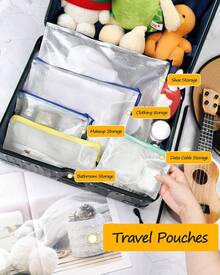 Plastic Mesh Zipper Pouch 4x9 In (6 Colors, 12 Packs), Small Water-Resistant Zip Bag For School Office Supplies, Pencil Organizing Storage - Multicolor - View 6
