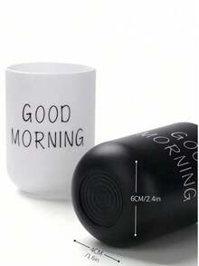 1 Pc/2 Pcs Portable Gargle Cup, Plastic Toothbrush Cup Holder For Home And Hotel, Bathroom Accessory Storage, Summer Home Bathroom Decor - Multicolor - View 6