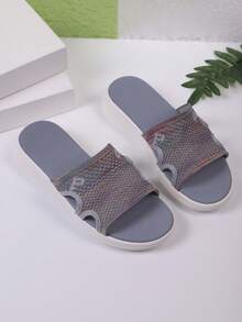 Women's New Wedge Thick Platform Color Block Patchwork Hollow Out Rhinestone Decor Bohemian Fabric Comfortable Outdoor Office Vacation Sandals, Spring/Summer - Dusty Blue - View 6